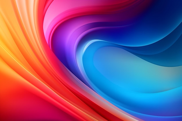 Photo wave lines of various colors background by generative ai