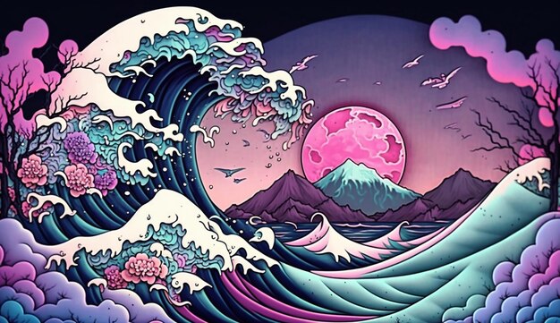 The wave and the moon