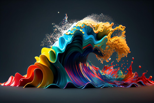 A wave of multi colored colors generative ai