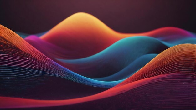 Wave of musical sounds abstract background with interweaving of dots and lines 3d rendering