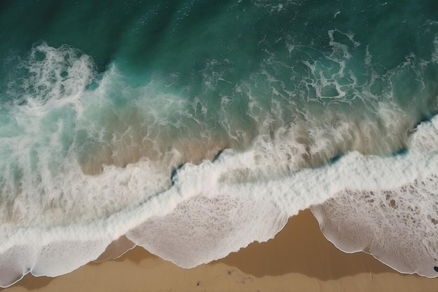 Волны океан пляж лето песок берег море природа вода отдых Generative AI