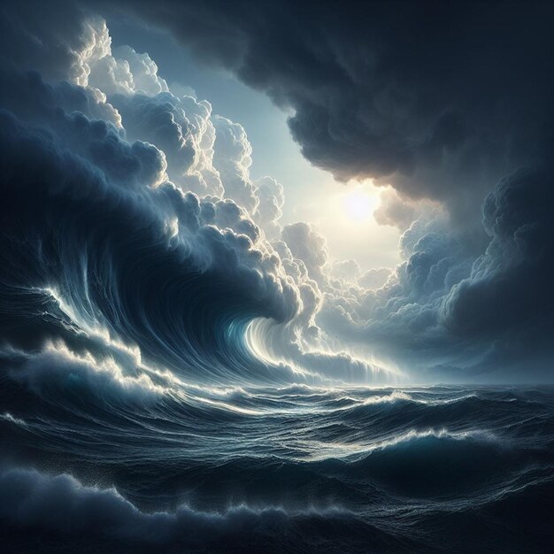 海の波は 海の真ん中にある