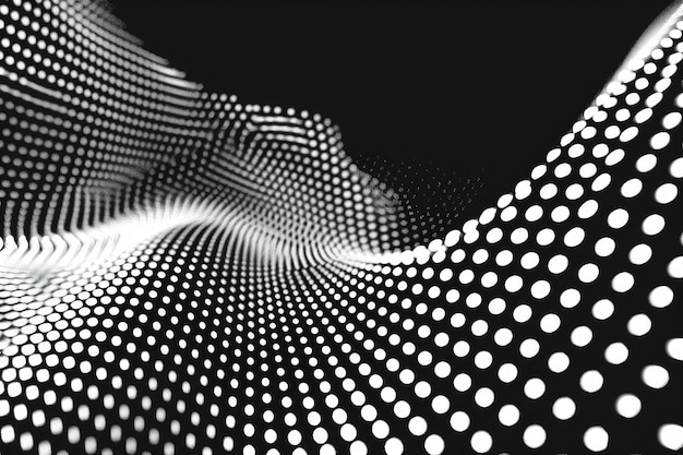 Foto wave of dots and weave lines abstract background netwerkverbindingsstructuur