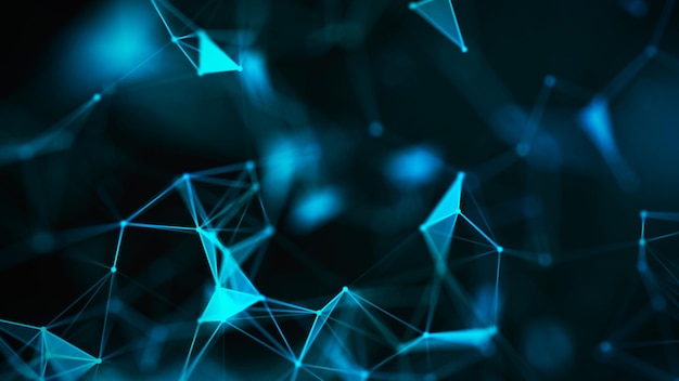 Wave of particles Abstract achtergrond met een dynamische golf Big data Vector illustratie