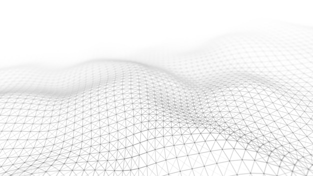 Wave of particles Abstract achtergrond met een dynamische golf Big data Vector illustratie