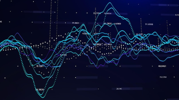 粒子の波 ダイナミックな波と抽象的な背景 ビッグデータ ベクトル イラスト