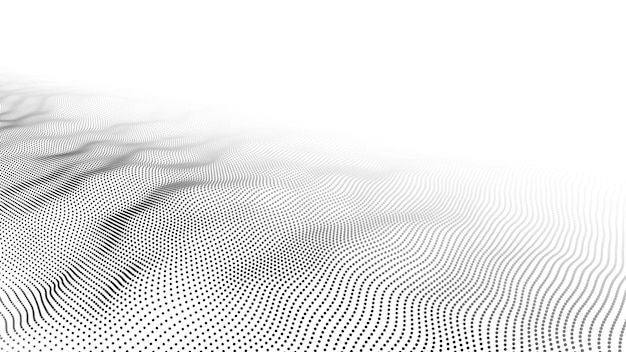 Wave of particles Abstract background with a dynamic wave Big data