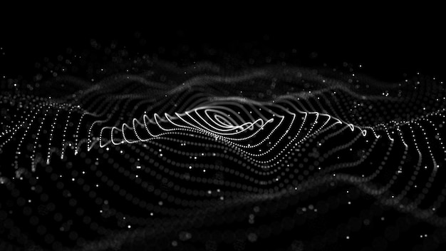 Wave of particles Abstract background with a dynamic wave Vector illustration