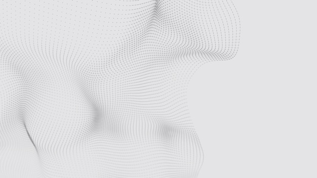 A wave of particles Futuristic dot wave on white background Dynamic wave Wave 3d