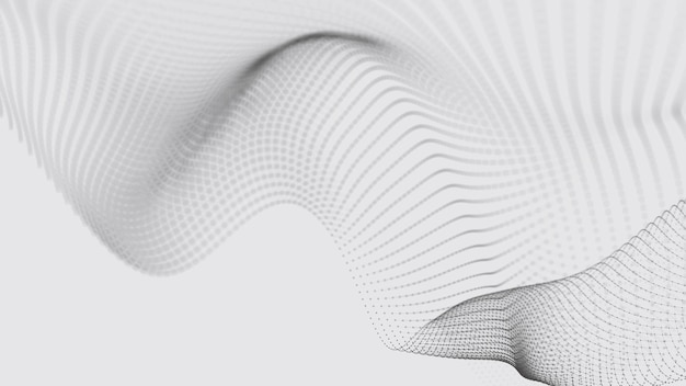 A wave of particles Futuristic dot wave on white background Dynamic wave Wave 3d