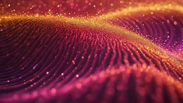 Wave of particles futuristic dots background with a dynamic wave 3d rendering