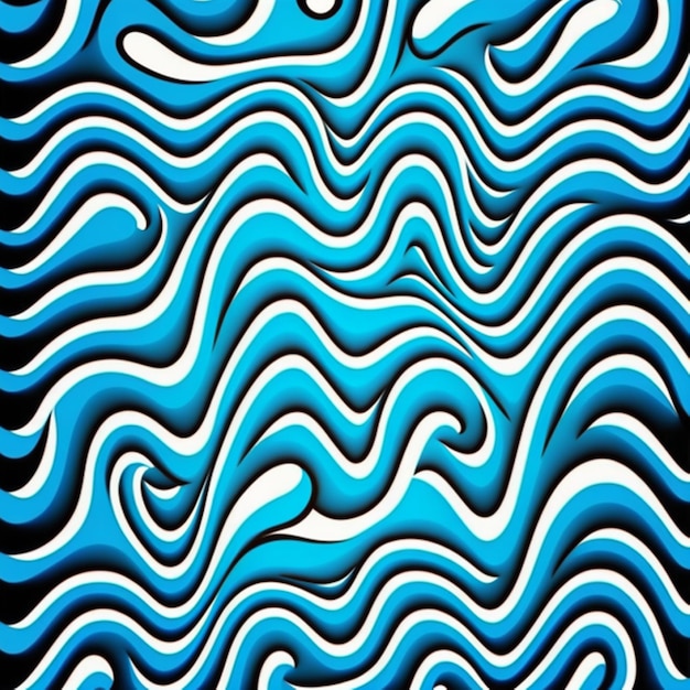 wave pattern, blue and white