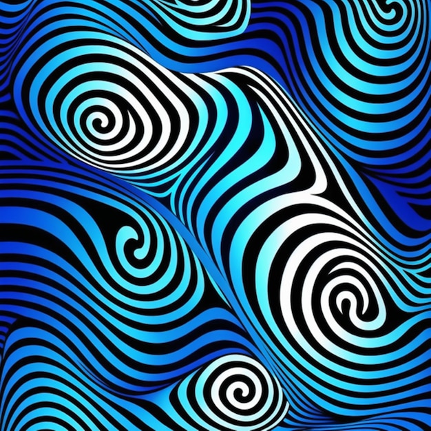 wave pattern, blue and white