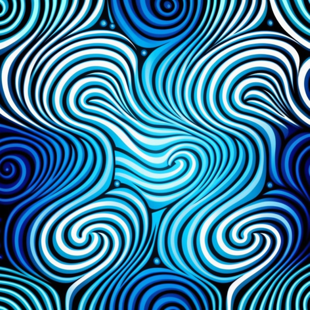 wave pattern, blue and white