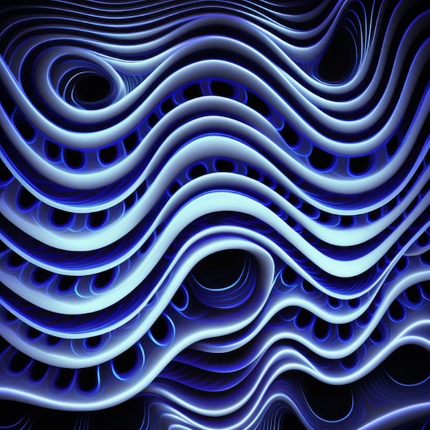 wave pattern, blue and white