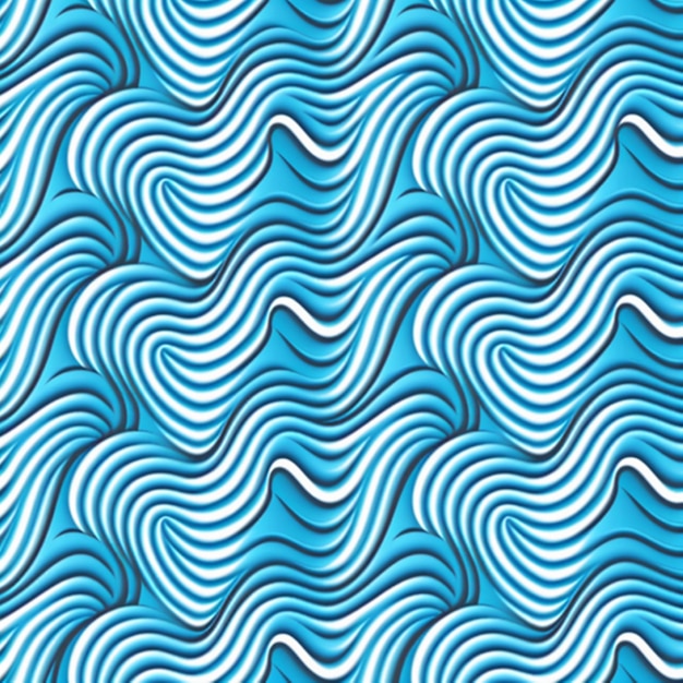 wave pattern, blue and white