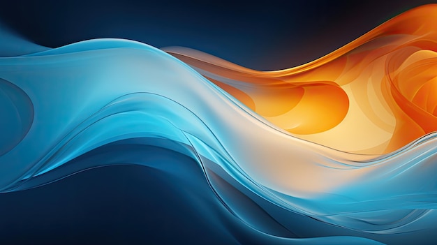 Wave pattern spirals and curves different shades of blue and amber