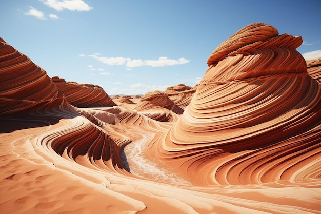 Photo wave sandstone rock formations in arizona