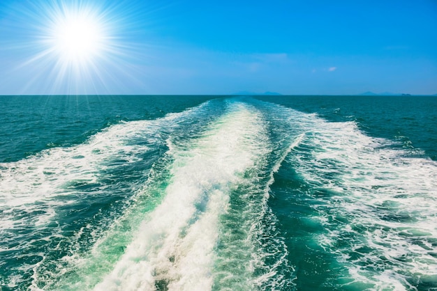 Wave on sea from speed boat