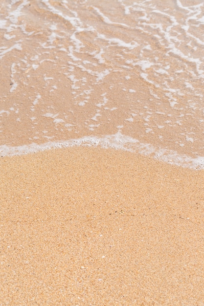 Wave of the sea on the sandy beach background