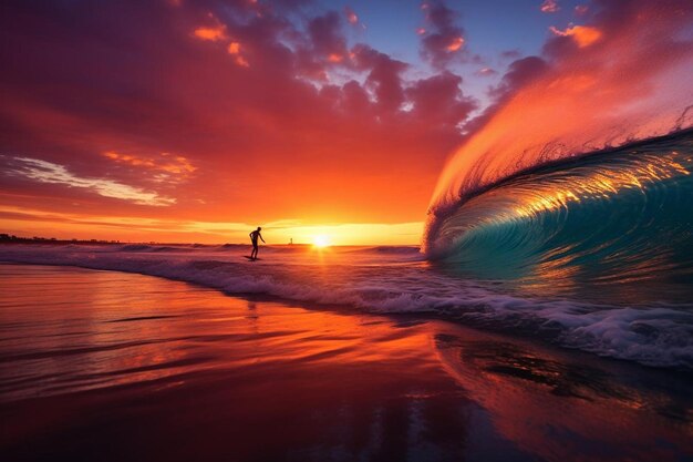 Foto un'onda con la parola 