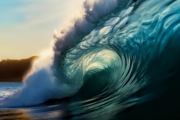 A wave that has the word ocean on it