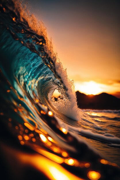 A wave that has the word ocean on it