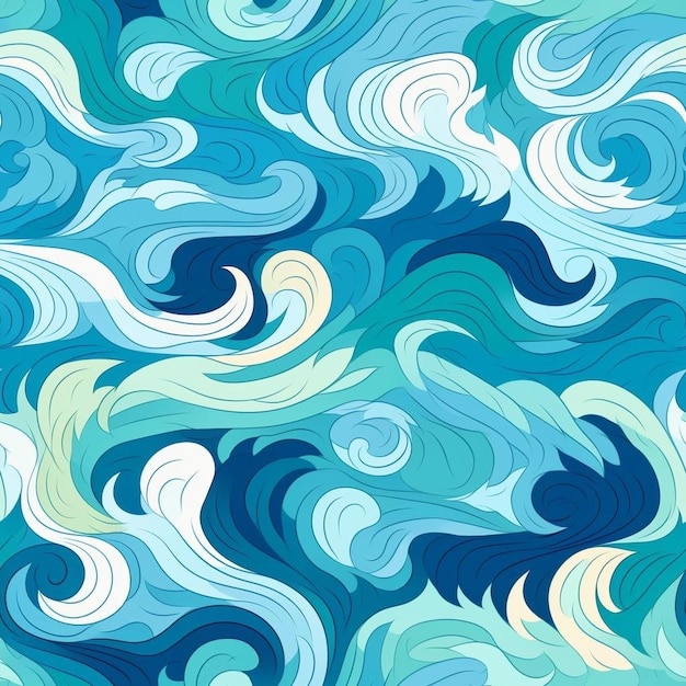 Photo a wave with the blue and green pattern on the top.