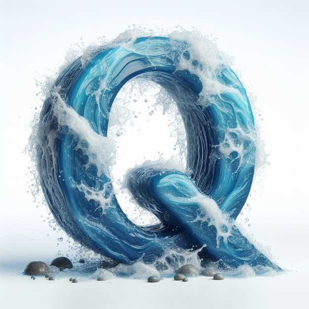 a wave with the letter q is in a circle