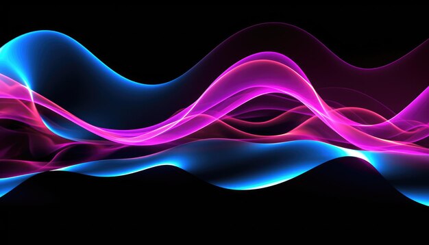 Photo a wave with a purple and blue swirl is created by a light.