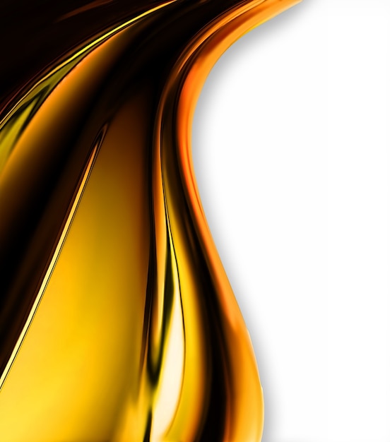 Wave of yellow chrome on a white background