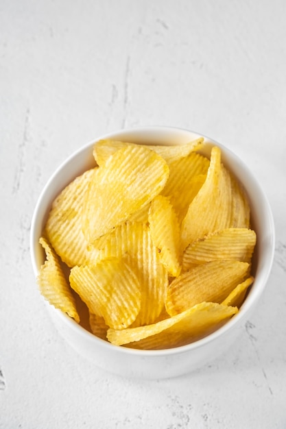 Waved potato chips