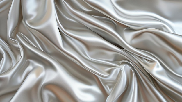 Waved texture of silver satin