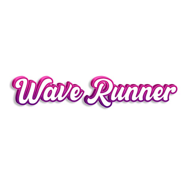 Photo waverunner typography 3d design yellow pink white background photo jpg