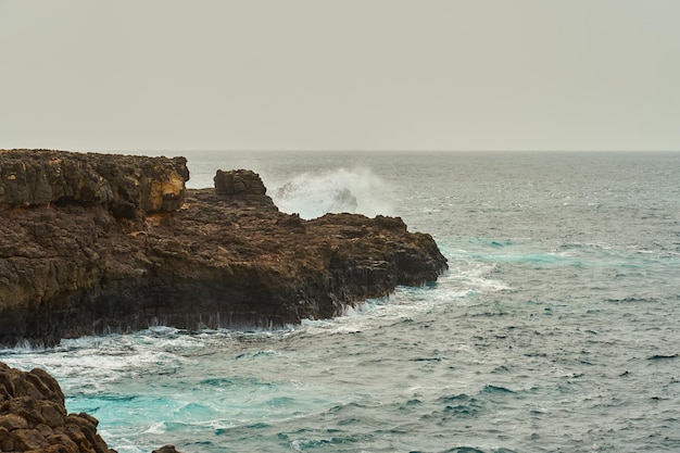 Waves on the atlantic coast in cape verde