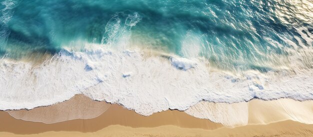 Waves on the beach as a background aerial view