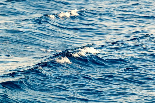 Waves behind a boat, Patterns of waves in water.