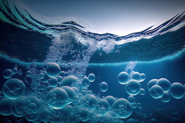 Waves and bubbles in BLUE UNDER WATER