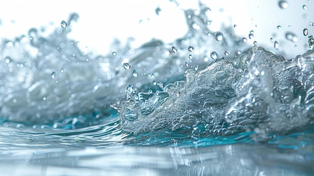 Photo waves and bubbles on a white background ripples in the water