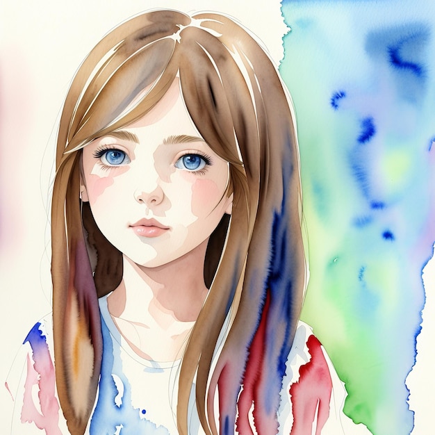 Waves of Color A Watercolor Portrait