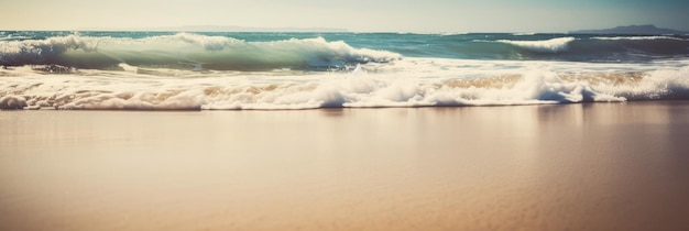 Waves crashing on the beach