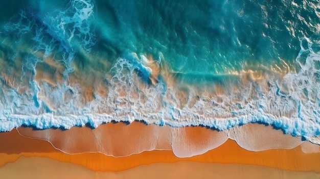 Waves crashing on a beach