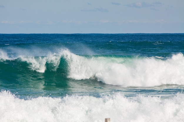 Waves crashing on leblon beach in rio de Janeiro