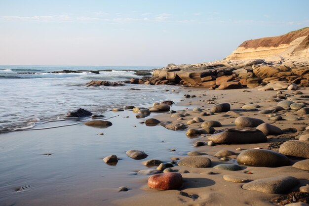 Photo waves crashing on rocks