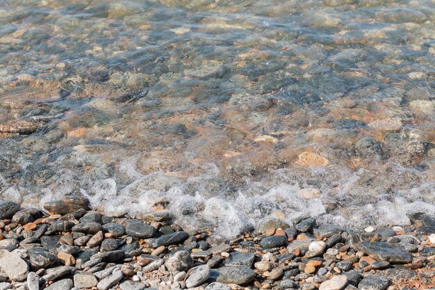 夏のバイカル湖の波