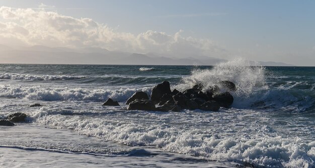 Waves of the mediterranean sea in winter on the island of cyprus 7