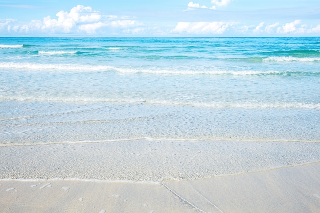 写真 太陽光が当たる浜辺の波。