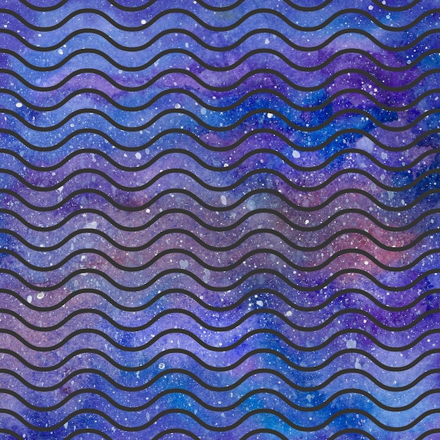 Waves pattern on space texture, abstract background. Geometrical simple illustration
