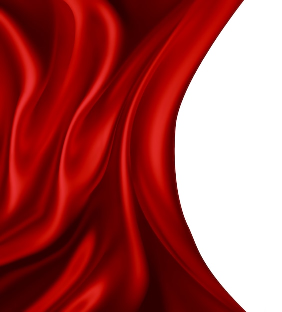 Waves of red silk as background