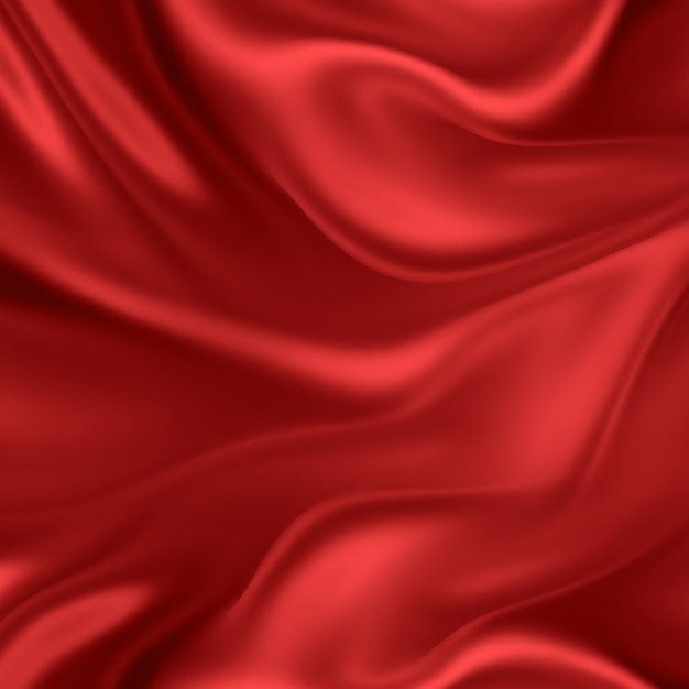 Waves of red silk as background